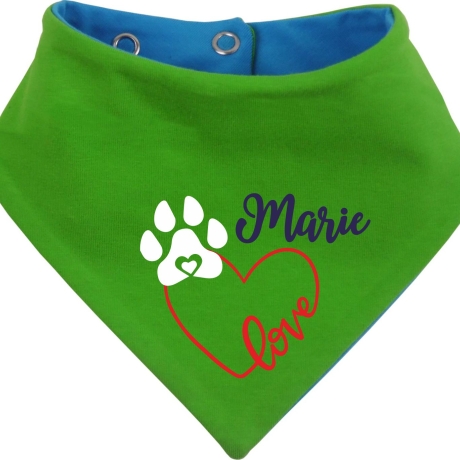 Hunde Wende Halstuch Multicolor LOVEHERZ Einf + Name des Hundes