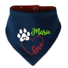 Hunde Wende Halstuch Multicolor LOVEHERZ Einf + Name des Hundes