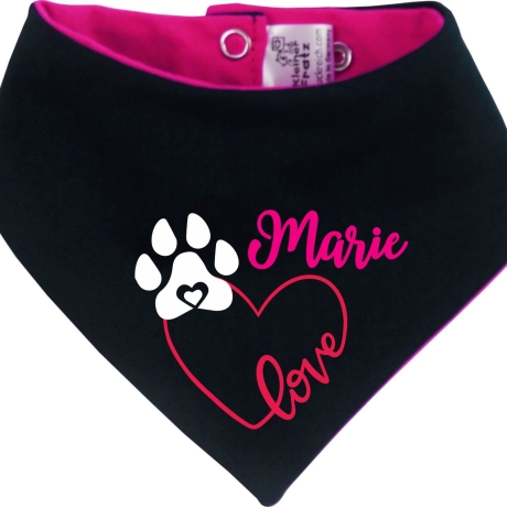 Hunde Wende Halstuch Multicolor LOVEHERZ Einf + Name des Hundes