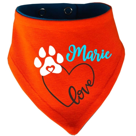 Hunde Wende Halstuch Multicolor LOVEHERZ Einf + Name des Hundes