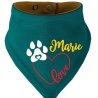 Hunde Wende Halstuch Multicolor LOVEHERZ Einf + Name des Hundes