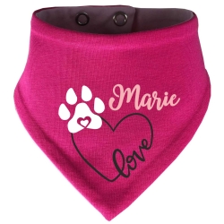 Hunde Wende Halstuch Multicolor LOVEHERZ Einf + Name des Hundes
