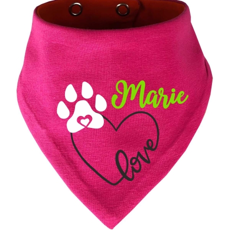 Hunde Wende Halstuch Multicolor LOVEHERZ Einf + Name des Hundes