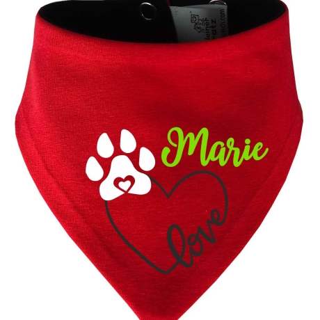 Hunde Wende Halstuch Multicolor LOVEHERZ Einf + Name des Hundes