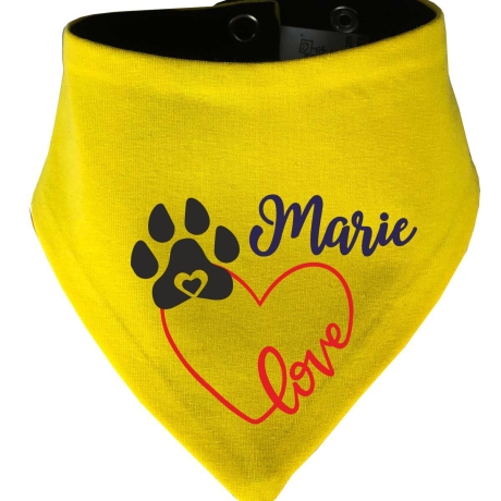 Hunde Wende Halstuch Multicolor LOVEHERZ Einf + Name des Hundes