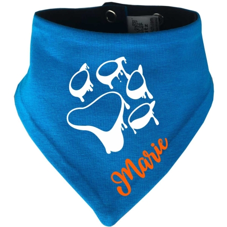 Hunde Wende Halstuch Multicolor PFOTE UMRISS + Name des Hundes