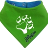 Hunde Wende Halstuch Multicolor PFOTE UMRISS + Name des Hundes