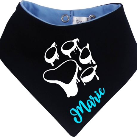 Hunde Wende Halstuch Multicolor PFOTE UMRISS + Name des Hundes