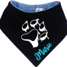 Hunde Wende Halstuch Multicolor PFOTE UMRISS + Name des Hundes