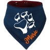 Hunde Wende Halstuch Multicolor PFOTE UMRISS + Name des Hundes