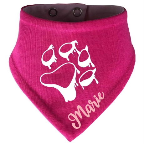 Hunde Wende Halstuch Multicolor PFOTE UMRISS + Name des Hundes