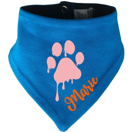 Hunde Wende Halstuch Multicolor PFOTE Rosa + Name des Hundes