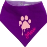 Hunde Wende Halstuch Multicolor PFOTE Rosa + Name des Hundes