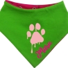 Hunde Wende Halstuch Multicolor PFOTE Rosa + Name des Hundes