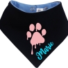 Hunde Wende Halstuch Multicolor PFOTE Rosa + Name des Hundes