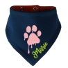 Hunde Wende Halstuch Multicolor PFOTE Rosa + Name des Hundes