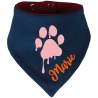 Hunde Wende Halstuch Multicolor PFOTE Rosa + Name des Hundes