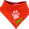 Hunde Wende Halstuch Multicolor PFOTE Rosa + Name des Hundes