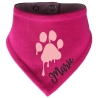 Hunde Wende Halstuch Multicolor PFOTE Rosa + Name des Hundes