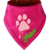 Hunde Wende Halstuch Multicolor PFOTE Rosa + Name des Hundes