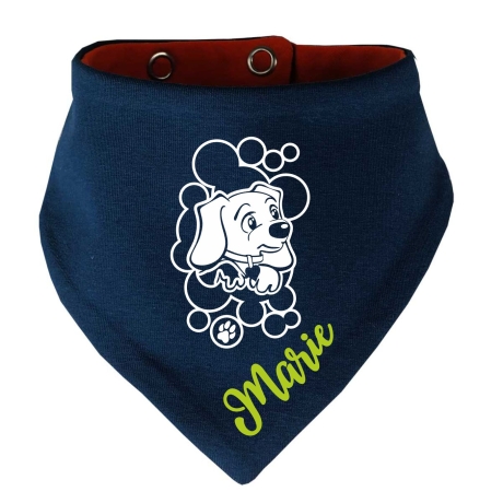 Hunde Wende Halstuch Multicolor WELPE STROLCH + Name des Hundes