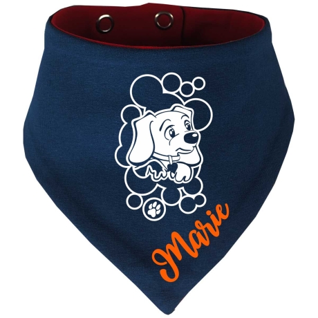 Hunde Wende Halstuch Multicolor WELPE STROLCH + Name des Hundes