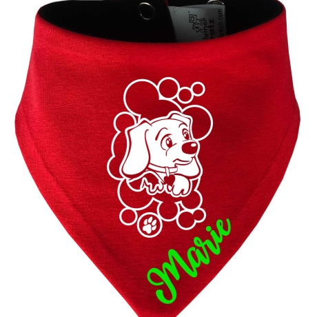 Hunde Wende Halstuch Multicolor WELPE STROLCH + Name des Hundes