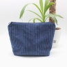 Wetbag aus Cord – Blau Kirschen mit beschichtetem Innenstoff