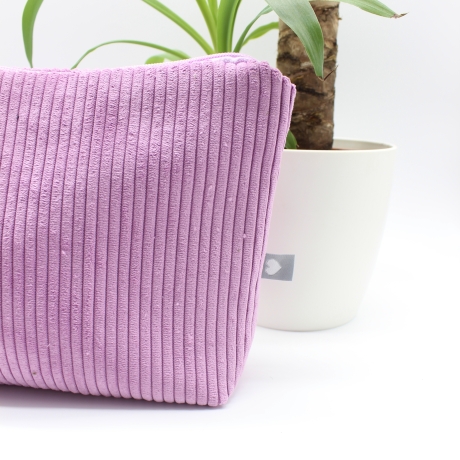 Wetbag aus Cord – Flieder Blumen mit beschichtetem Innenstoff