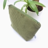 Wetbag aus Cord – Khaki Blumen mit beschichtetem Innenstoff