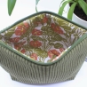 Wetbag aus Cord – Khaki Blumen mit beschichtetem Innenstoff