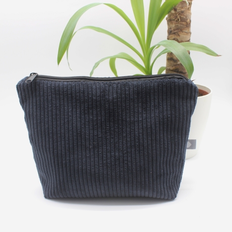 Wetbag aus Cord – Schwarz Leoprint mit beschichtetem Innenstoff