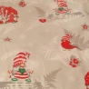 Weihnachtsstoff Wichtel Gnome rot Baumwolle 0,5 m