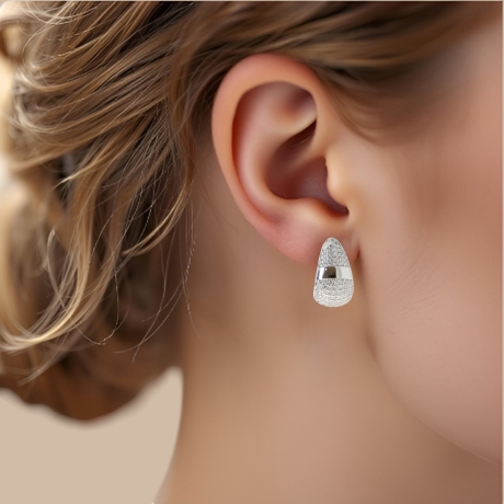 Versilberte Ohrringe Minimalistisch Und Modern Für Frauen