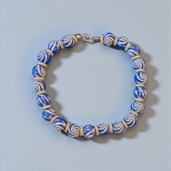 Perlenarmband Blau