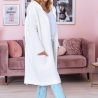 Oversize Strickmantel lange Strickjacke Weste Cardigan Weiß M-2XL