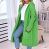 Oversized Strickmantel lange Strickjacke Cardigan Grün M-2XL