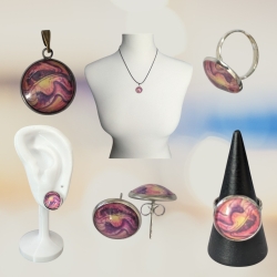 Schmuckset mit Motivstein