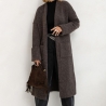 Oversized Strickmantel lang Strickjacke Cardigan Weste Mokka S-XL
