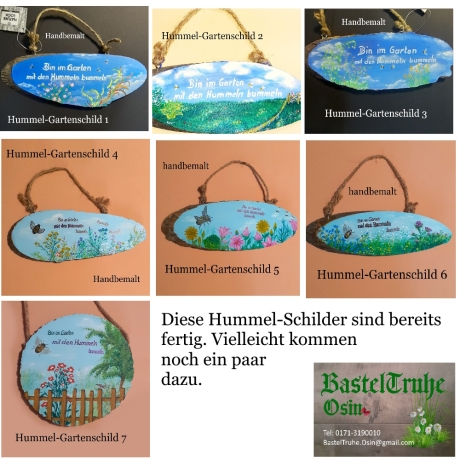 Gartenschild - Bin im Garten mit den Hummeln bummeln - Türschild