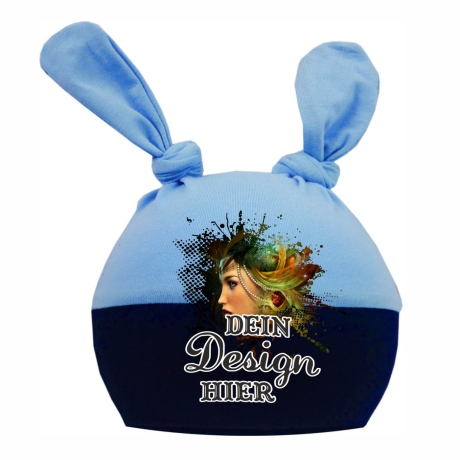 Baby 2-Zipfel Mütze Multicolor personalisiert mit Wunschmotiv