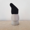 handmade Zwerg / Gartenzwerg Figur Beton / FilzMütze schwarz 28cm