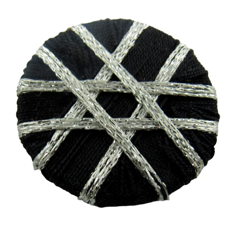 Schwarz-Goldener Posamentenknopf - Gewickelt - Echte Handarbeit