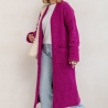 Oversize Strickmantel Strickjacke lang Cardigan Magenta S-XL