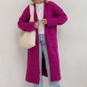 Oversize Strickmantel Strickjacke lang Cardigan Magenta S-XL